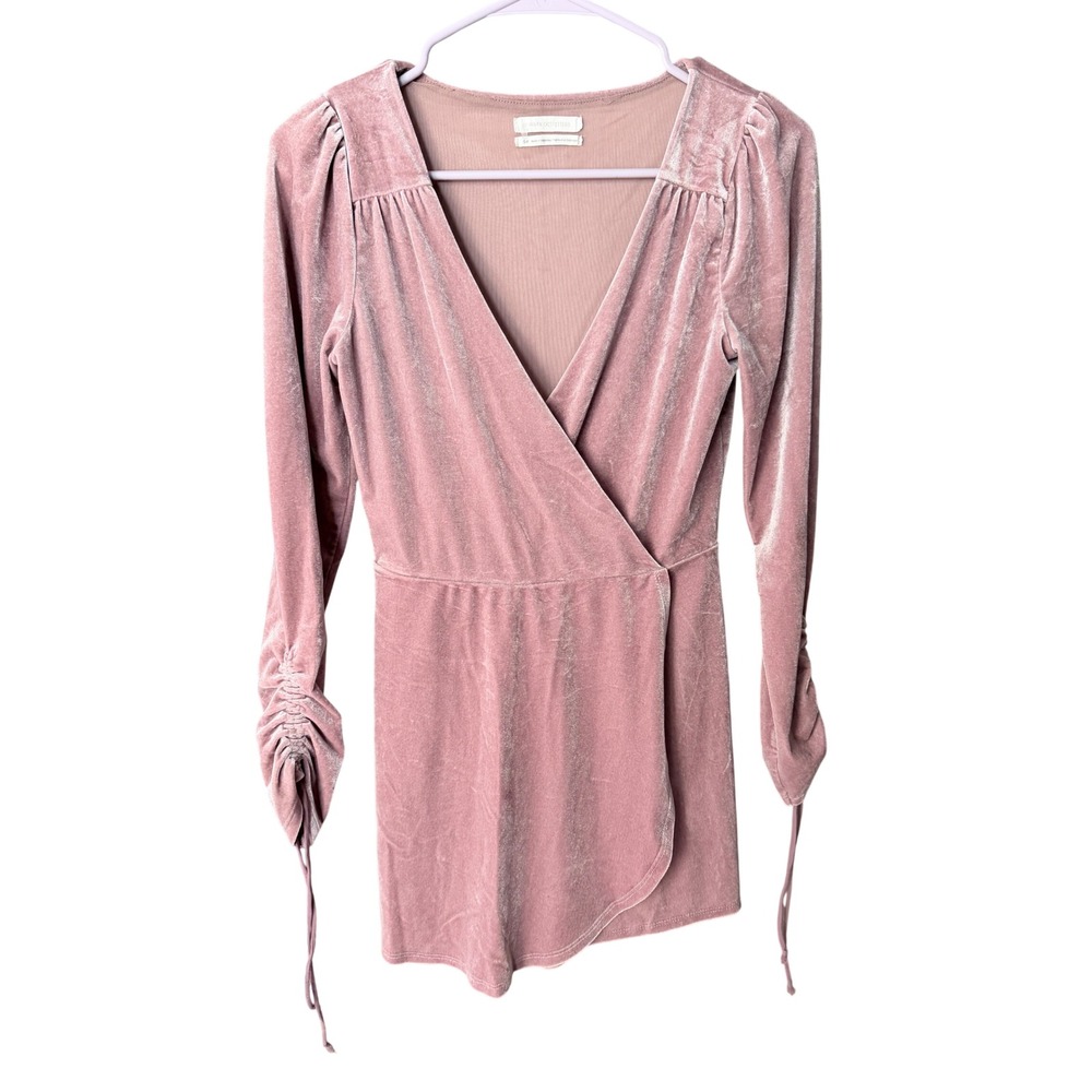 Urban Outfitters Velvet Wrap Romper Long Sleeve Boho Size S/P